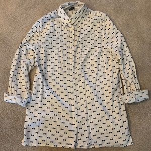 Bow Tie Pattern Collared Shirt